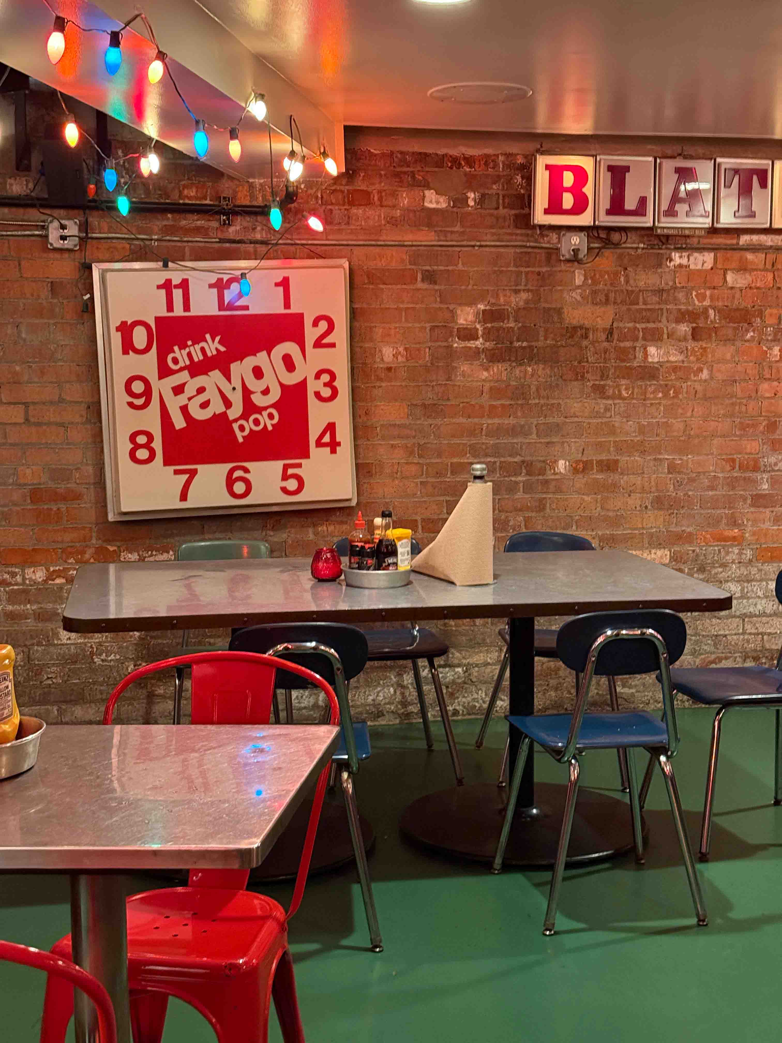 A retro looking restuarant basement